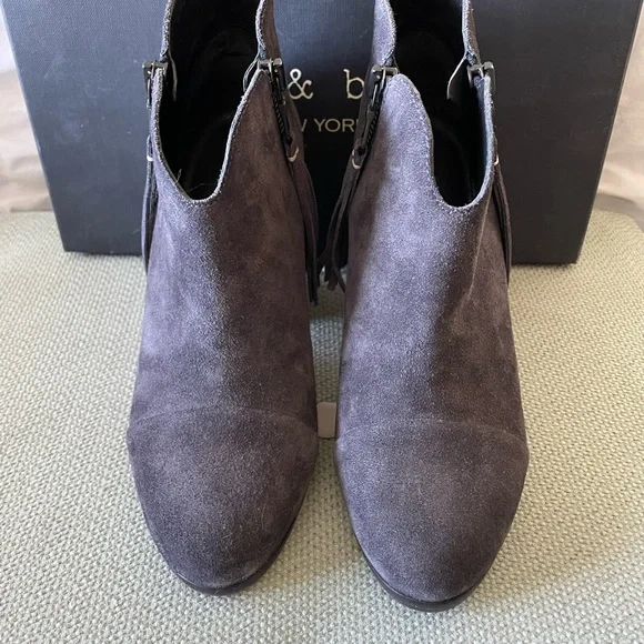 Rag & Bone suede Margot fringe booties in gray - Picture 4 of 7